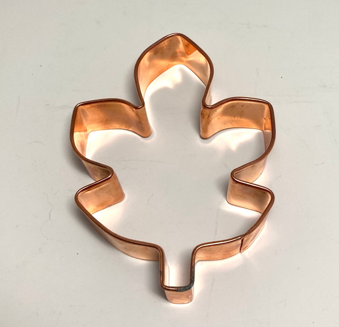 Large Vintage Copper Cookie Cutter Shaped Like a Leaf Etsy