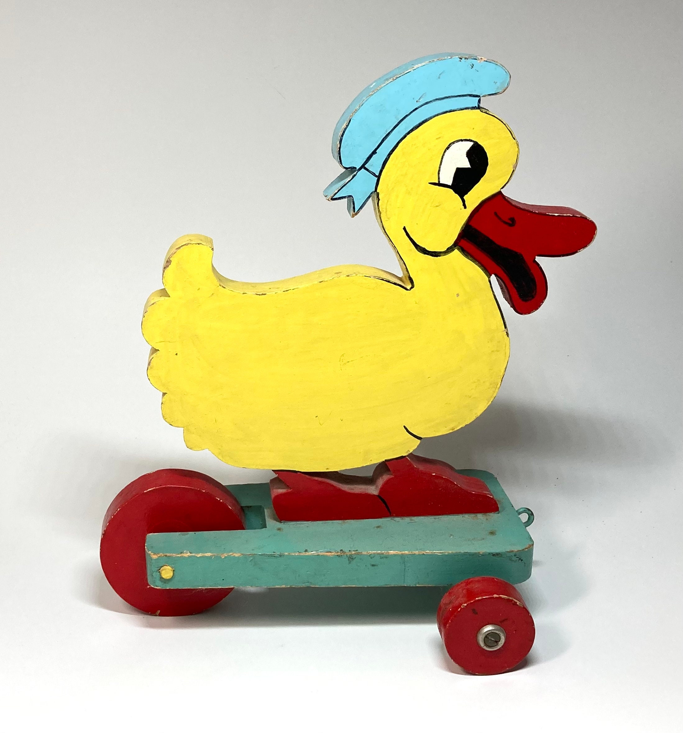 open haard effectief Trappenhuis Vintage Wooden Duck Pull Toy Hand Painted Duck Toy Folk Art - Etsy