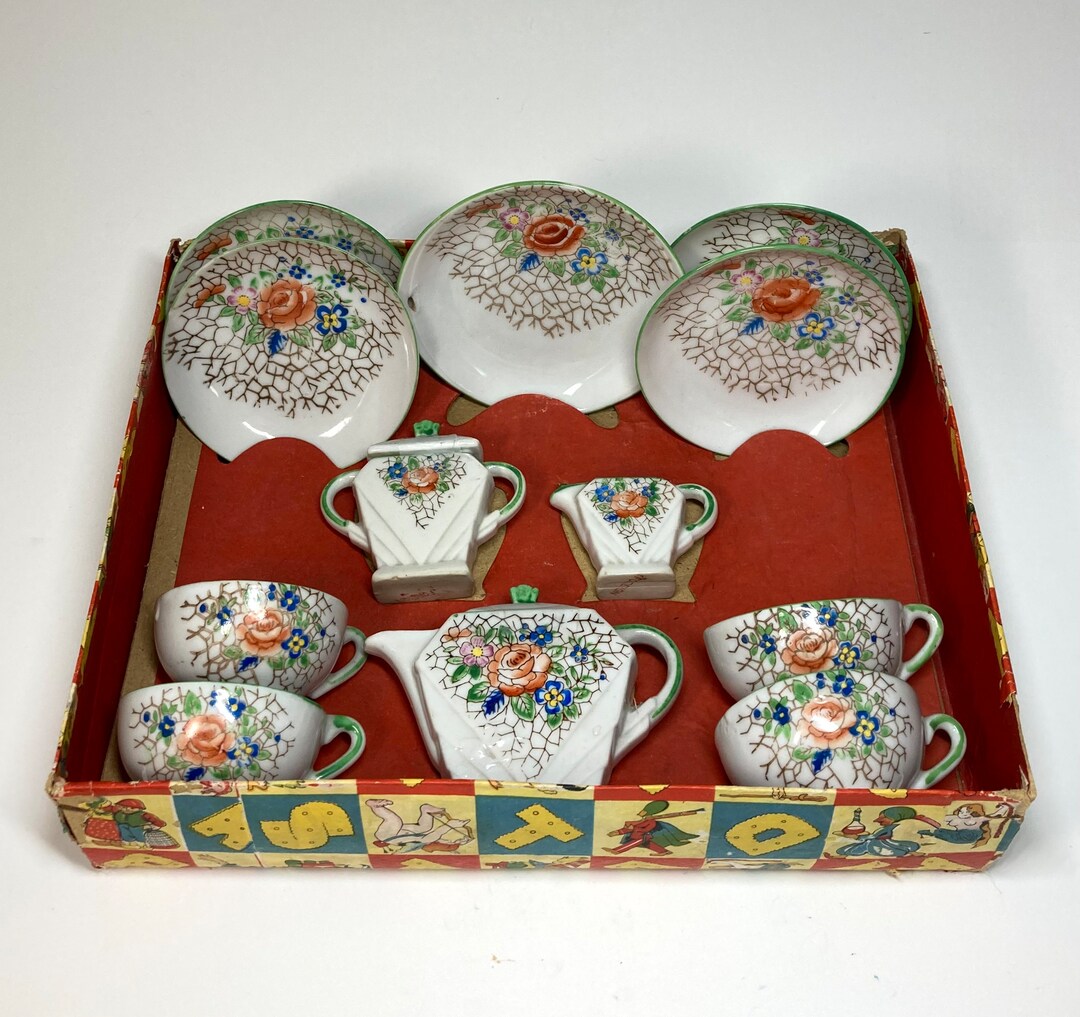 Vintage Childrens Tea Set in Original Box Tea Set Marked Etsy