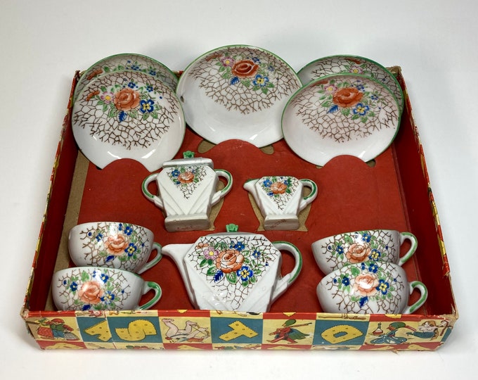Vintage Childrens Tea Set in Original Box, Tea Set Marked Foreign Etsy