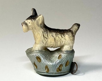 Vintage Celluloid Dog Tape Measure: Schnauzer or Scotty