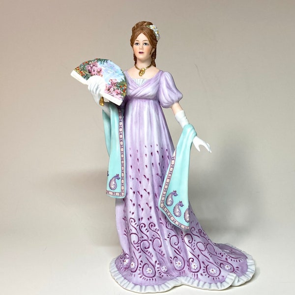 Vintage Lenox Gala at the White House Fine Porcelain Sculpture, Vintage Lenox Figurine of Woman in Purple Dress