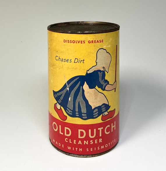 Vintage Unopened Old Dutch Cleanser Tin Can: Dutch Girl Graphic