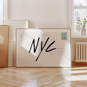 New York City Art, Vintage Postcard Poster, Trendy Horizontal Print, Retro NYC Wall Art, Apartment Aesthetic, Dorm Decor, Digital Download
