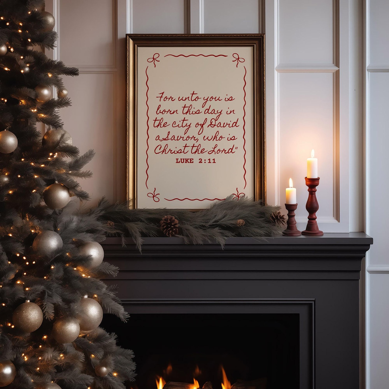 Christmas Christian for Unto Us Wall Art, Luke 2:12 Printable Poster ...