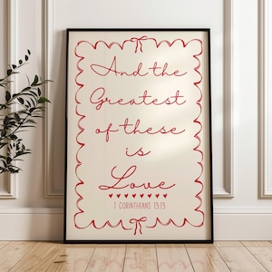 1 Corinthians 13 Christian Wedding Print, The Greatest of These is Love, Guest Table Printable Art,  Scripture Wall Art, Bible Verse Gift