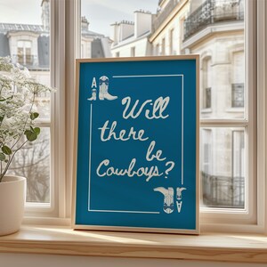 Granatowy Niebieski Wydruk Na Ścianie Karty Do Gry, Preppy Coastal Cowgirl Wydrukowana Sztuka Do Pokoju W Akademiku, Modne Kokietki Ścienne Sztuka, Western Digital Poster