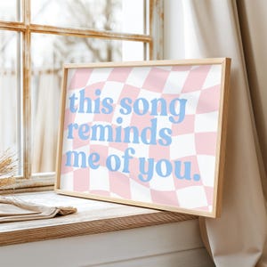 This Song Reminds Me of You Horizontal Print, Retro Printable Music Poster, Musical Dopamine Decor, Dorm Wall Art, Apartment Art Sign