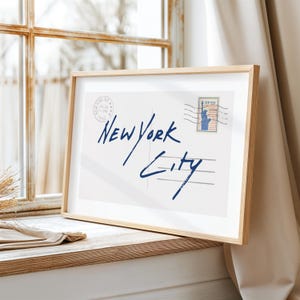 Arte de Nueva York, póster de postal vintage, impresión horizontal de moda, arte mural retro de Nueva York, estética de apartamento, decoración de dormitorio, descarga digital
