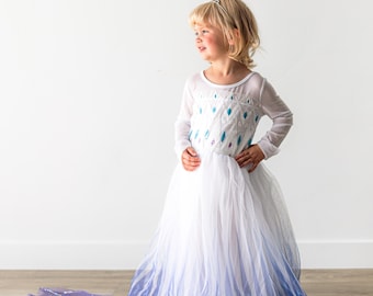 Elsa Dress - Frozen Inspired Princess Costume With Glitter Cape - Etsy