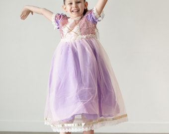 Tangled inspired princess dress, Rapunzel princess dress, Rapunzel dress up costume, Rapunzel costume, Tangled costume, Disney Inspired