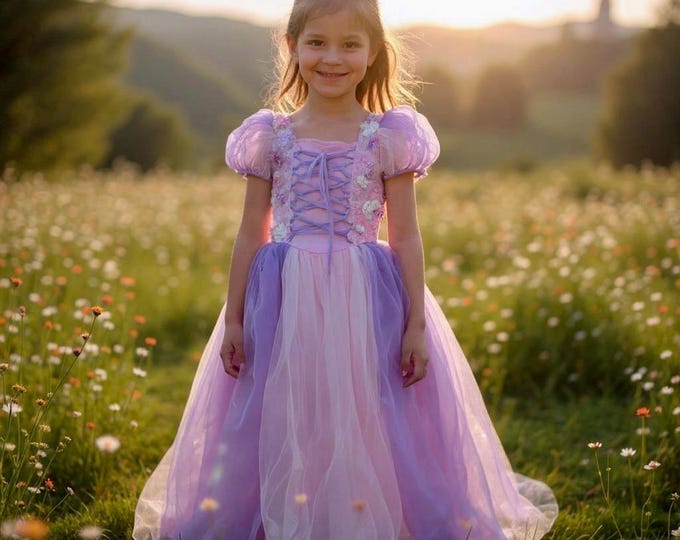 PRE-ORDER Rapunzel inspiriertes Prinzessinnenkleid, lila Prinzessinnenkleid, Rapunzel-Kostüm, Rapunzel-Prinzessinnen-Kostüm