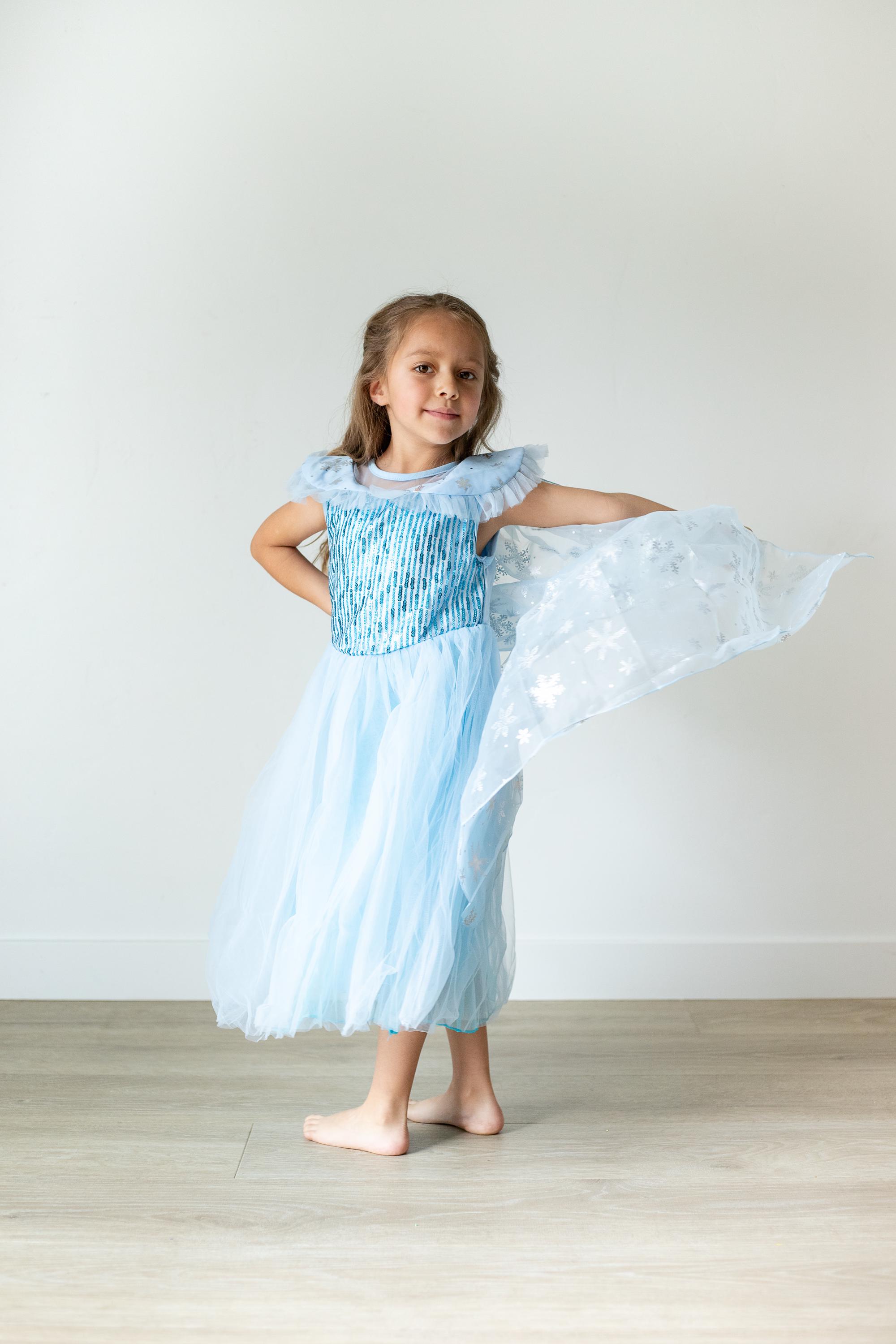Elsa inspired princess dress, blue winter princess dress up, winter princess costume dress, Blue Princess Dress Costume Set, Birthday Party