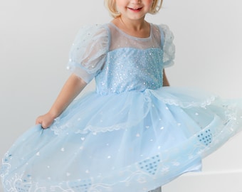 Cinderella inspired princess dress, blue princess dress up, Cinderella costume dress, Cinderella Princess Dress Costume Set, Disney princess