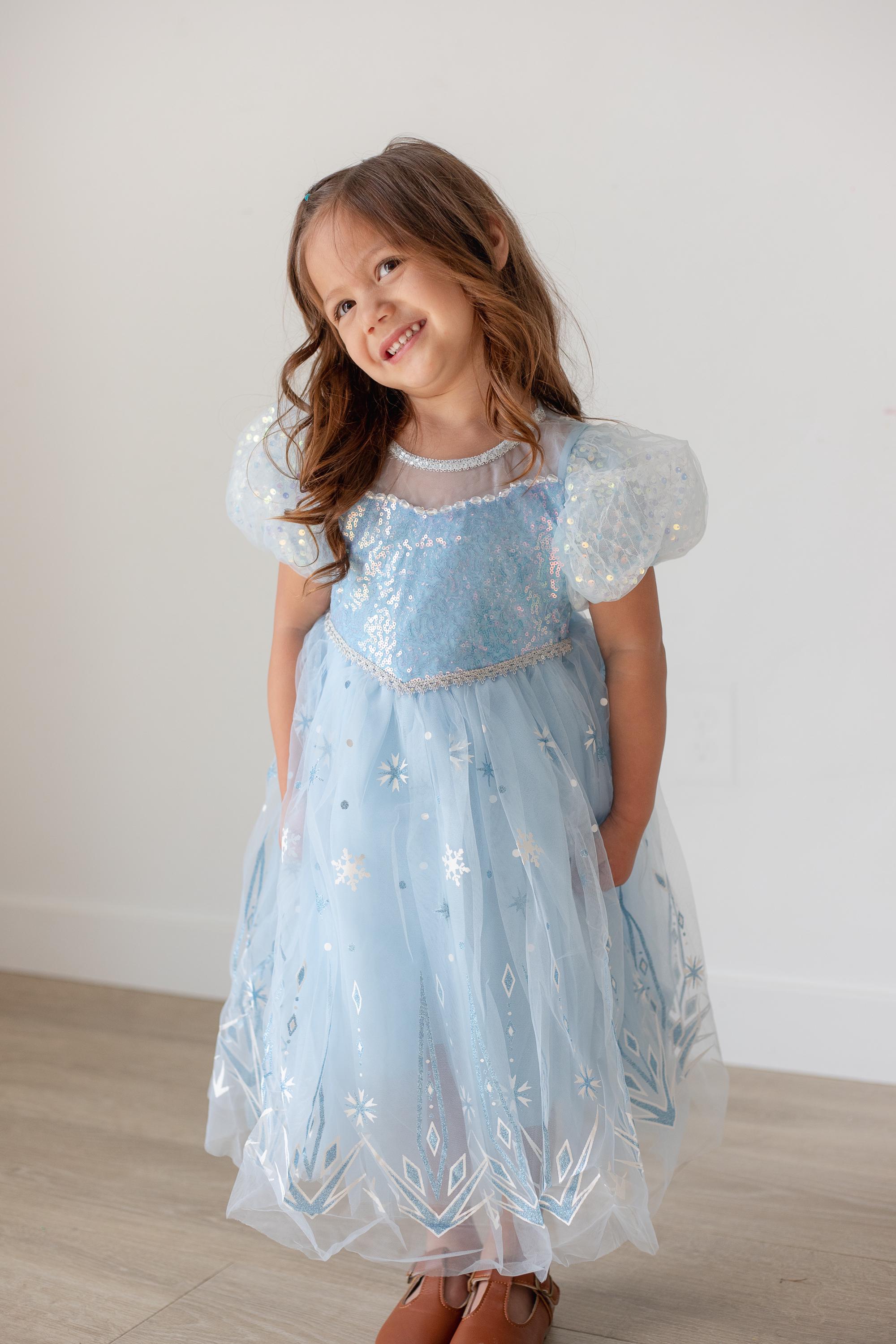 navy blue dress for baby girl Fairytale Light Blue Tiered Tulle Princess Prom Dress main image 1