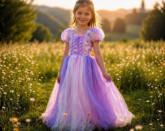 Rapunzel inspired princess dress up, purple princess dress up, Rapunzel costume dress, Rapunzel Princess Costume