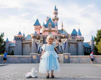 Cinderella inspired princess dress, blue princess dress up, Cinderella costume dress, Cinderella Princess Dress Costume Set, Birthday Party