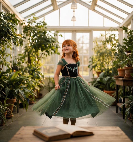 Anna inspired princess dress up, Ana princess dress, frozen princess dress, Anna dress up, Princess Costume, Disney inspired costume