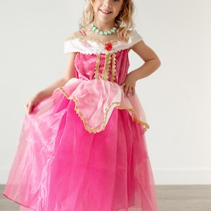 Aurora inspired princess dress, Pink princess dress up, Aurora costume dress, Aurora Princess Dress Costume Set, disney inspired dress