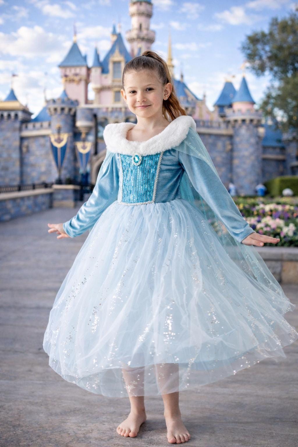 Elsa inspired princess dress, blue winter princess dress up, winter  princess costume dress, Blue Princess Dress Costume Set, Birthday Party