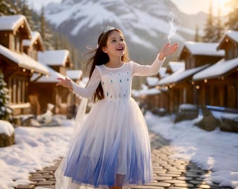 Elsa inspired dress, Elsa dress up dress, Princess dress for girls, Elsa costume, Elsa birthday dress, Frozen 2 dress up, disney Elsa dress