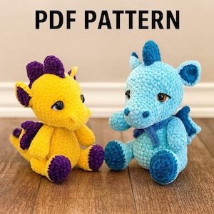 Dragon Crochet Pattern Amigurumi PDF - Cute Fantasy Toy DIY Craft Instant Download