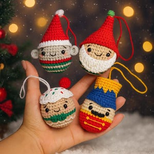 Crochet Pattern Christmas Ornaments - DIY Holiday Decorations, Easy Handmade Xmas Decor PDF