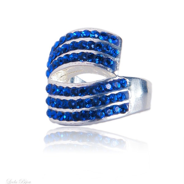 Sinueux Ring - Swarovski Crystal Silver Plated