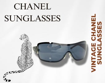 Chanel black oval sunglasses, circa 1995, adjustable nose pads Chanel Black Oval Sunglasses, Circa 1995, Adjustable Nose  main image 2
