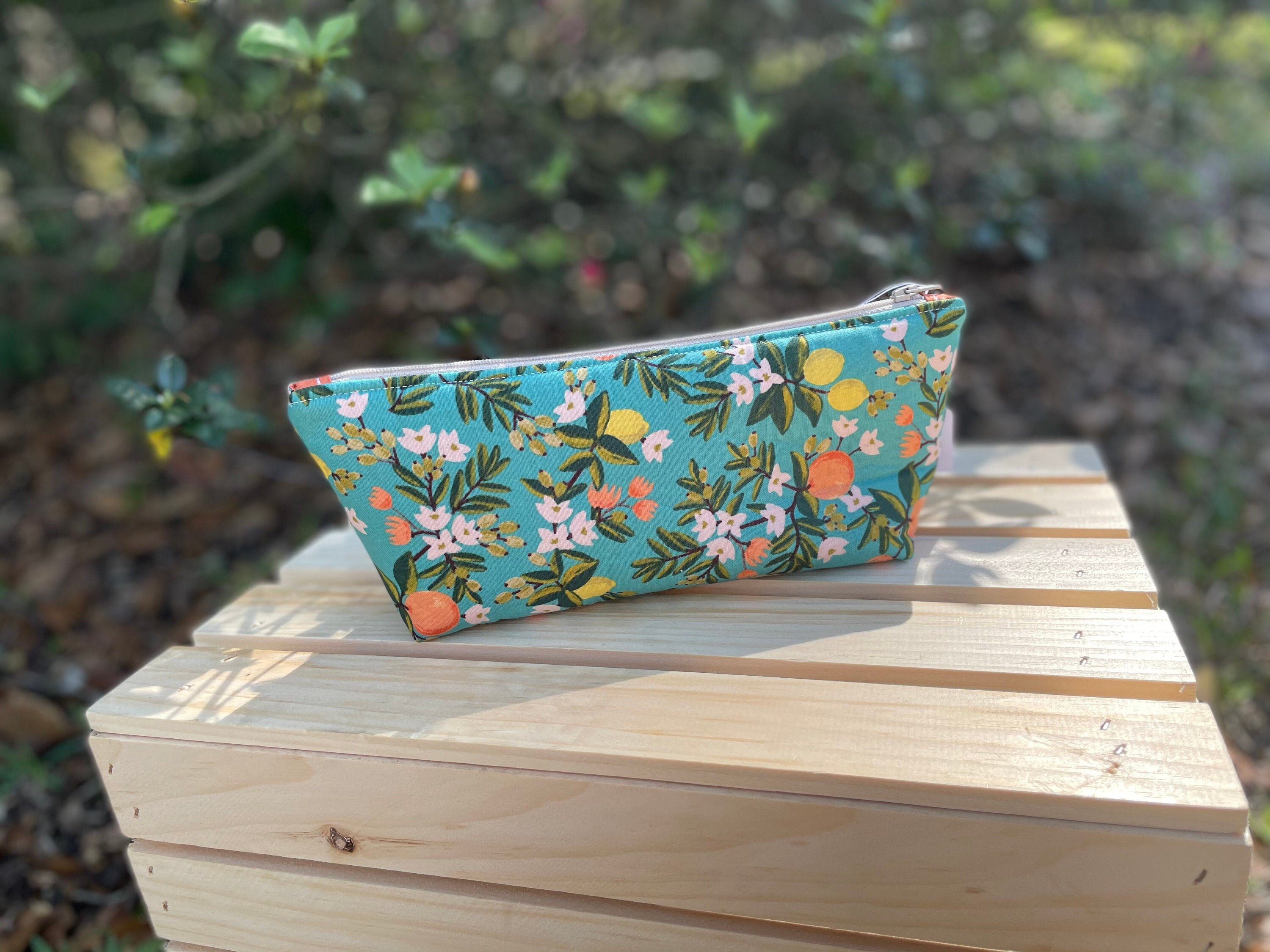 名作 Paper Rifle Co. Pouch Pencil Handmade Penny Citrus Teal スケートボード