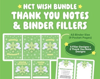 PRINTABLE ~ NCT Wish Kpop Mail Thank You Notes + A3 Binder Fillers [BUNDLE]