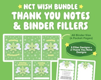 PRINTABLE ~ NCT Wish Kpop Mail Thank You Notes + A5 Binder Fillers [BUNDLE]