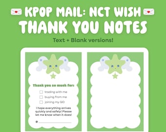 PRINTABLE ~ NCT Wish Kpop Mail Thank You Notes