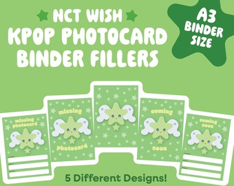 PRINTABLE ~ NCT Wish Kpop Photocard Binder Fillers for A3 Binders & 9 Pocket Pages