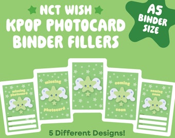 PRINTABLE ~ NCT Wish Kpop Photocard Binder Fillers for A5 Binders & 4 Pocket Pages