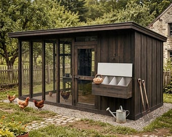 Chicken Coop Plans, DIY Walk In Chicken Run for 12 chickens
