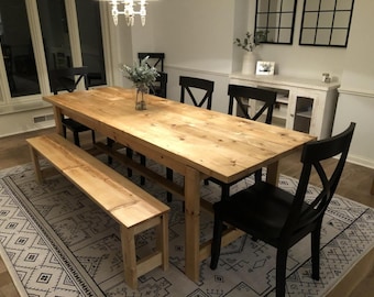 Simple Farmhouse Table Plans, Wooden Dinning Table Build Plans, Woodworking Plans