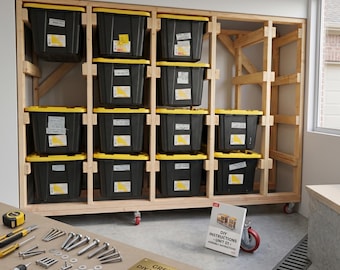 27 gal storage rack, costco bin shelf, tote storage plan digital download