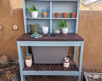 Simple Potting Bench DIY Plans: Wooden Outdoor Garden (PDF Download)
