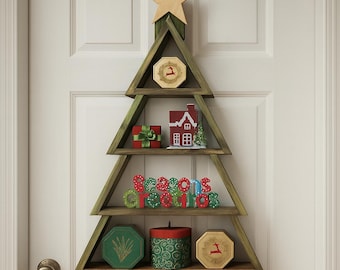 Christmas Tree Shelf, Simple Wooden Decor Idea, Woodworking Plans, Tree Build PDF Download