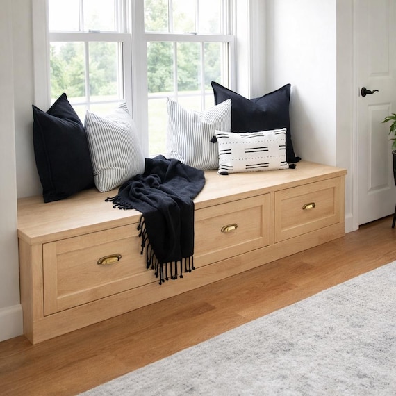 DIY Mudroom Bench Plans with Drawers | Entryway Storage Bench PDF Plan