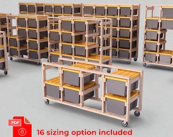 Ultimate Mobile 27 Gallon Tote Rack Plans, HDX/Costco Compatible, Mobile Garage Shelves, Storage Bin Rack Guide, Rolling Tote Rack, DIY Plan