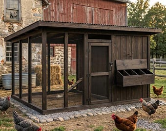Large Chicken Coop Plans, Walk in Coop Blueprint PDF Download