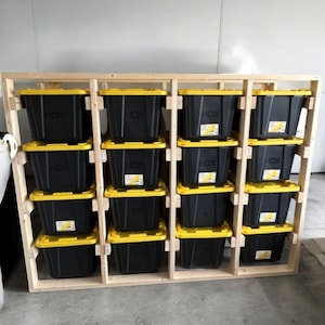 4x5 Storage Plan 27 Gallon Totes Mobile Racks, DIY Plans, Garage Organizer, Easy Shelf Plan, Woodworking Plans, Tote Rack, PDF Download
