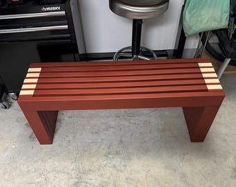 DIY Slatted Patio Bench Plan PDF, Easy Outdoor Garden Bench Blueprint, Simple Bench Plan, Printable PDF, Beginner Friendly, Instant Download