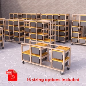 DIY Tote Storage Rack Plans: Garage Organizer, Bin Shelf (PDF Download