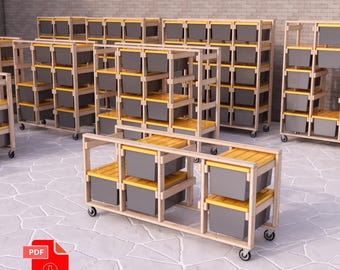 DIY Tote Rack | 27 Gallon Tote Storage Solution |  Tote Storage Rack for Garage Storage | DIY Woodworking Build Custom Storage Plans