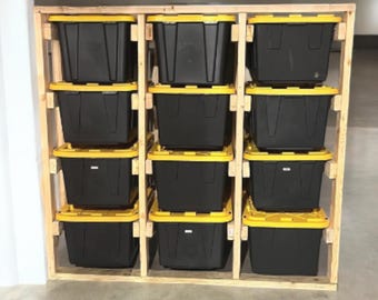 DIY Tote Storage Rack Plans: Garage Organizer & Bin Shelf (PDF Download)