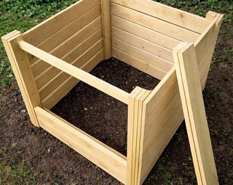 Wooden Compost Bin Build Plans, Garden Box Woodworking PDF Download