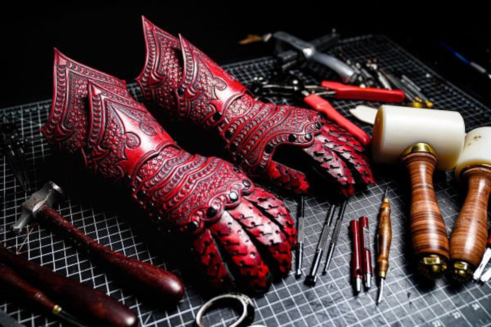 Fantasy Gauntlets Pattern Cosplay Gauntlet Pattern Leather Etsy